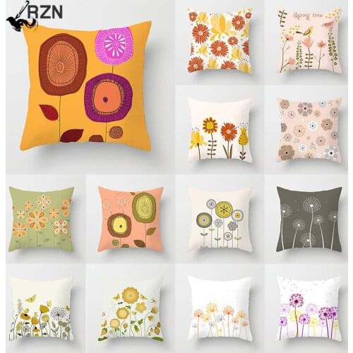 45*45cm Abstract Painting Flowers Cushion Cover Throw Pillows Cover For Home Sofa Car Decorative Pillowslip Pillows Pillow Case