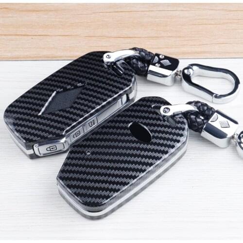 Carbon Fiber Car Key Case For Kia Sportage Ceed Sorento Ceranto Forte 2017 2018 2019 Auto Parts
