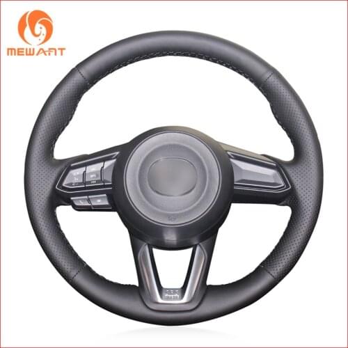 Black Artificial Leather Steering Wheel Cover for Mazda 3 Axela 2017 Mazda 6 Atenza 2017 2018 CX-5 CX5 2017 Mazda CX-9 2016 2017