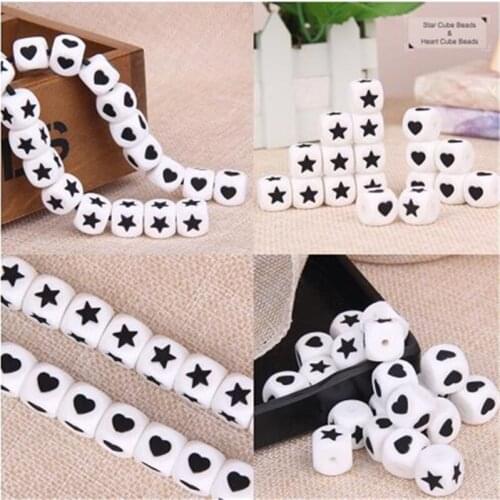 Chenkai 100pcs 12mm BPA Free Loose Silicone Star Teething Beads DIY Baby Chewing Jewelry Teethers Necklace Toy Accessories