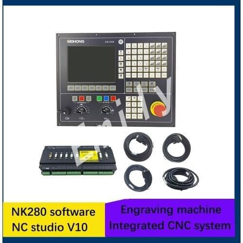 CNC Engraving Machine Controller 3-Axis 4-Axis Linkage Integrated Control Card NK280 Software NC Studio V10 CNC Engraving Machin