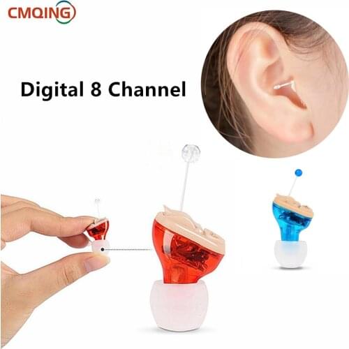Digital Hearing Aids Audifonos Adjustable Micro Wireless Invisible Hearing Aid Mini Ear Sound Amplifier for Deafness/Elderly