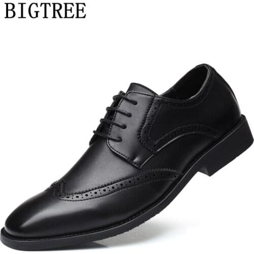 Formal Leather Shoes For Men Italian Brogue Shoes Men Classic Dress Shoes For Men Coiffeur Big Size Sapato Oxford Masculino Bona