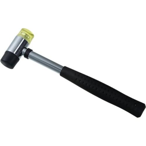 Jewelry Tools Equipment Installable Rubber Hammers Double-Faced Soft Mallet Silver Color Black Handle Tool 22x 6.5cm, 1 Bundle