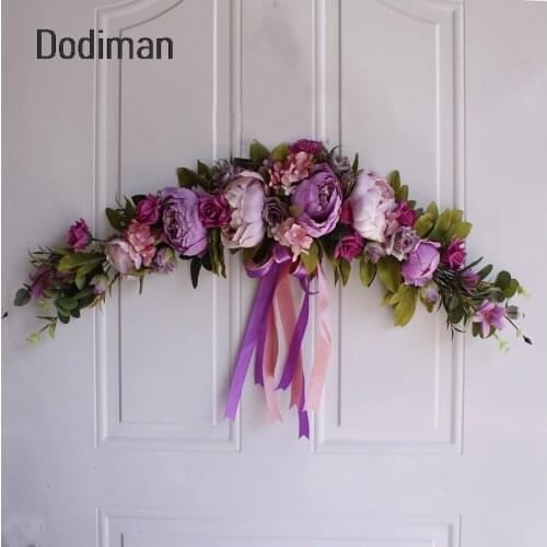 65cm Peony Artificial Garland door lintel European wall hanging decorative wedding arrangement For Home Decor Mirror flower