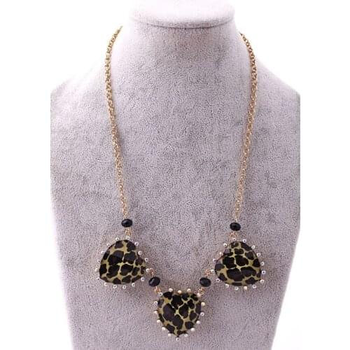 Classic Leopard Print Heart Necklace for Women Indian Jewelry aliexpress Fashion Necklace Pendant Wholesale