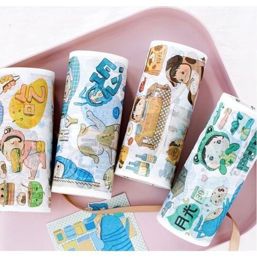 1 pc Kawaii Novelty Girl Daily Life Washi Tape Adhesive Tape DIY Scrapbooking Sticker Label Masking Tape 10cm*5m