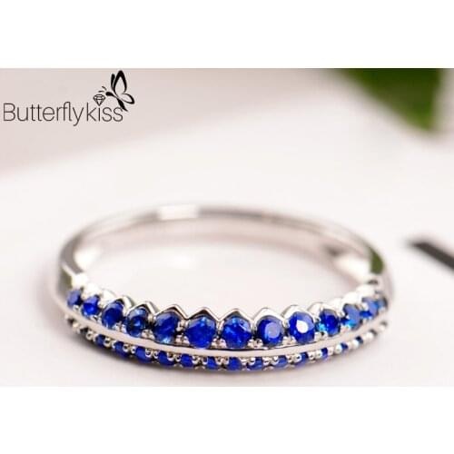 BK 18K White Gold Rings Natural Sapphire Gemstone Genuine Gold 585 Wedding Engagement Anniversary Gifts Fine Jewelry For Women