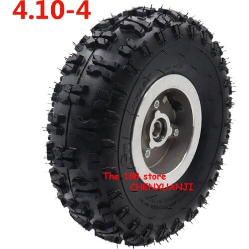 4.10-4 Tire Wheel And Inner Tube And 4 Inch Hub Rim For 49cc Mini Quad Dirt Bike Scooter Atv Buggy