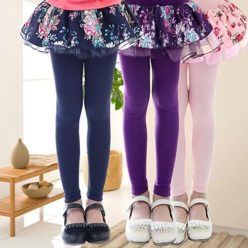 Floral Pattern Girls Leggings Summer Spring Skirt-pants Flower Lace Kids Girl Pantskirt Culotte Children False Two Pieces Pants