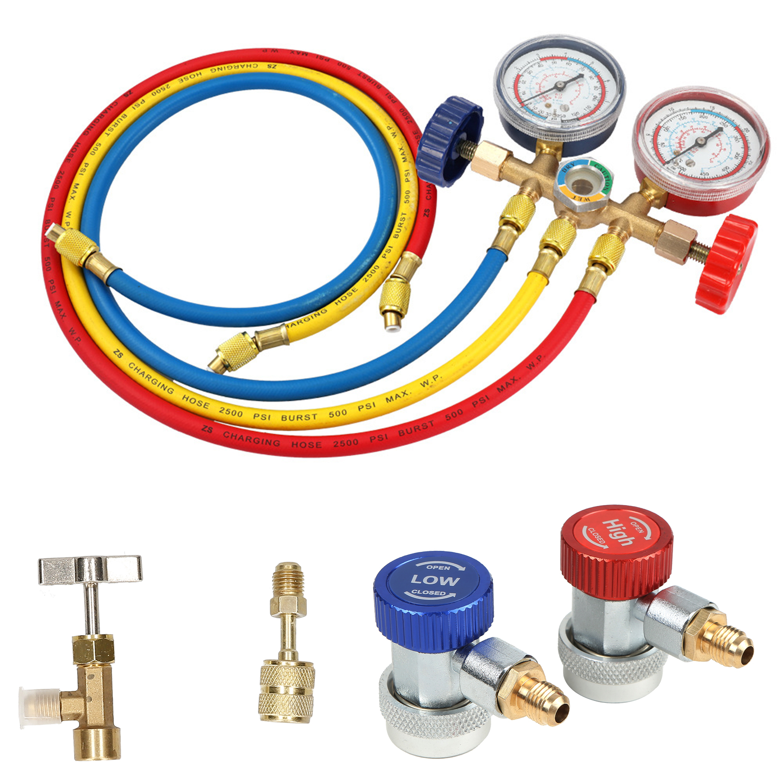 Air conditioning Freon r134a Pressure gauge Barometer refrigeration manometers Home air conditioner tool car manometric manifold