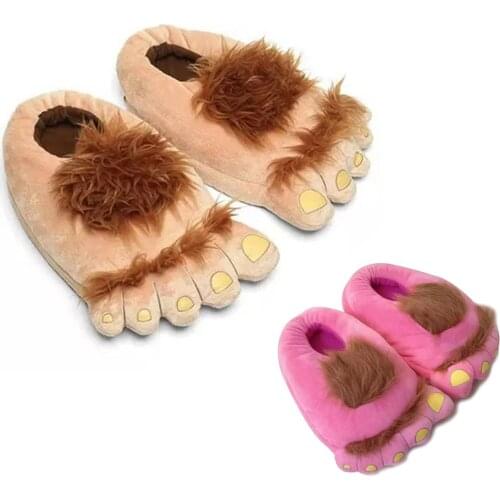 Furry Adventure Slippers Warm Winter Hobbit Feet Indoor Shoes for Adults Kids Bedroom Shoes