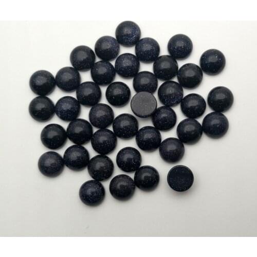 Fashion blue sand 8MM good quality natural stone round charm cabochon bead for jewelry 50Pcs/lot Ring accessories Wholesale