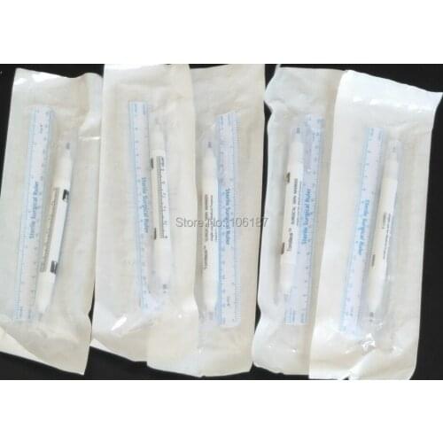 5Pcs Both Head be Used Tattoo Permanent Makeup Marker Pen With Sterile Ruler Set For Permanent Makeup Eyebrow Lips Supply