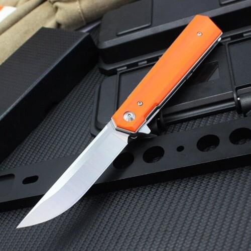 New D2 Folding Knife G10 Handle Outdoor Mountain Climbing Pocket Knife Practical Kitchen Peel Knife