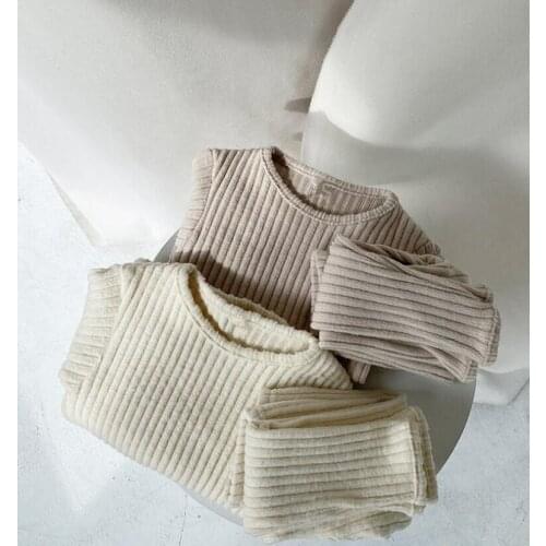 2020 New Baby Girls 2 Pcs Set t shirt+ Long Pants Winter Cotton Fashion Babys Pajama Suits 0-3 years QL803