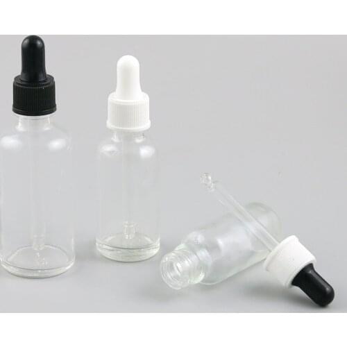 10pcs 5ml 10ml 15ml 20ml 30ml 50ml 100ml Clear Glass Dropper Bottle For Essential Oil e Liquid Refillable Bottle Portable Travel