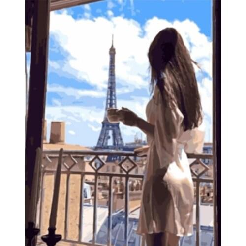 Yuanwang Tower Wom Figure DIY Painting By Numbers Hand Painted Oil Painting Adult Child Picture Colouring Home Decor Unique Gift