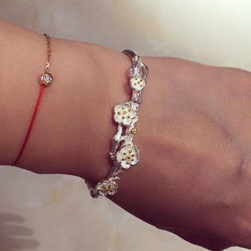 Luxury Female Gold Daisy Flower Bracelet 925 Sterling Silver Chain Bracelets For Women Charm Bridal Wedding Bracelet