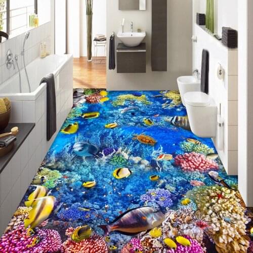 Wear Non-slip Waterproof Thickened High Quality Custom 3D Floor Wallpaper Self-adhesive PVC Photo Wallpaper Murals Wallcoverings