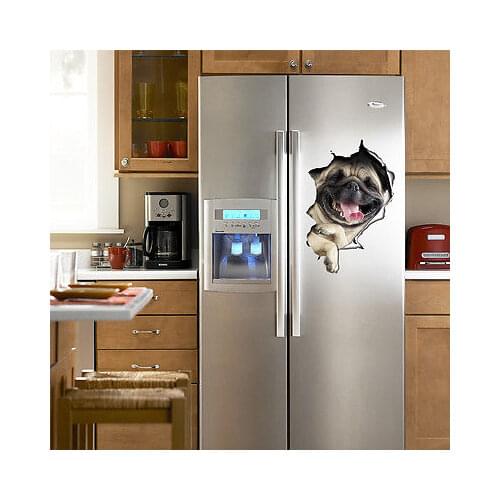 Dogs Cats 3D Wall Sticker Funny Door Window Wardrobe Fridge Decorations for Kids Room Home Decor Cartoon Animal Art Vinyl Decal