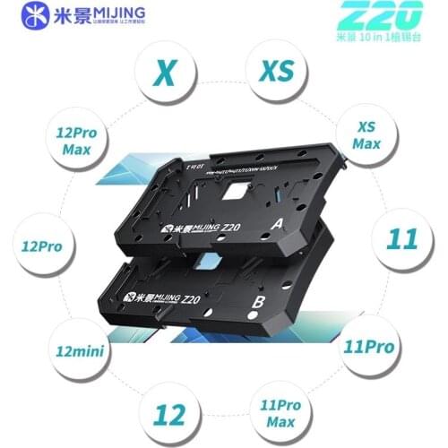 MJ Z20 Motherboard BGA Reballing Stencil Fixture For iPhone X-12Promax Motherboard Middle Frame Planting Platform Repair Tools