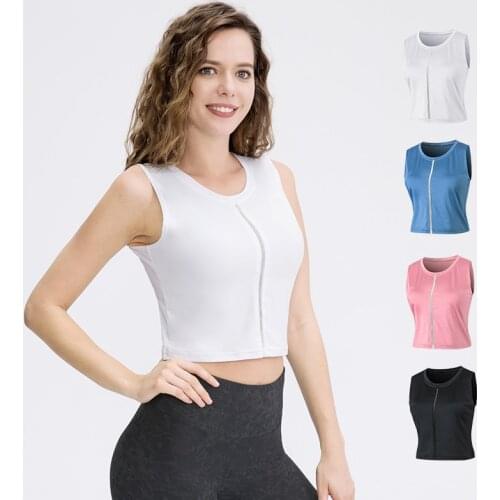 Workout Tops For Women Fitness Tank Top Gym Activewear Zipper Yoga Top Sleeveless Jogging Shirt Running Sports Clothing