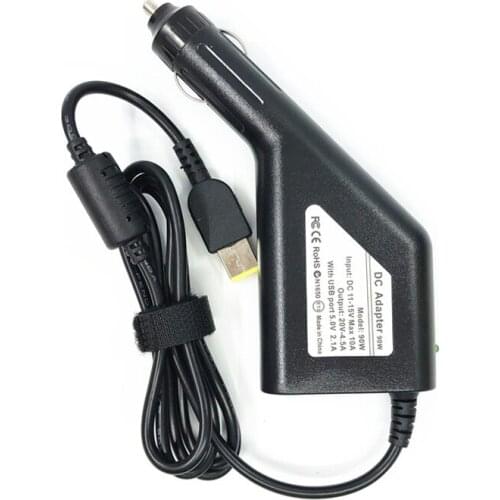 20V 4.5A Square Port Adapter Charger For T440 Z510 G510 Notebook Car Power Supply