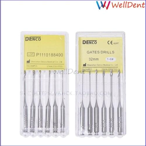 1pack Dental Gates Drill Glidden Drills Endodontic 32mm 28mm (6pcs/pack)