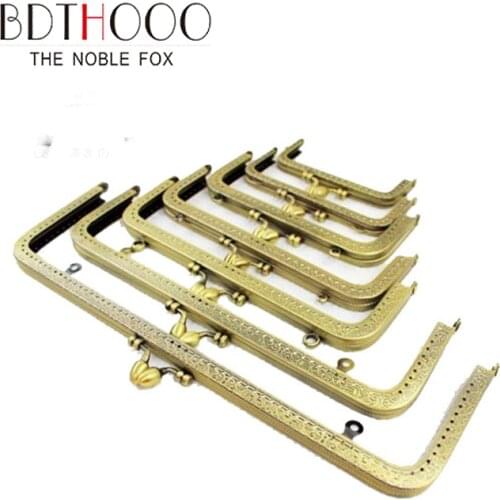 10pcs 8.5/10.5/12.5/15/18/20/25/30cm Clutch Purse Frame Handle Coins Bags Part Metal Kiss Clasp Lock Frame Handbags Accessories