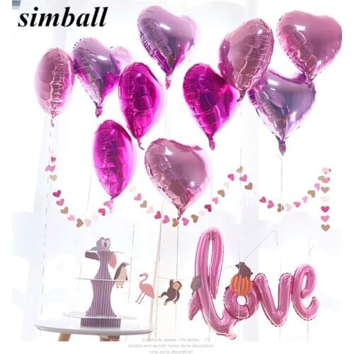 5pcs 18inch Unicorn Party Heart Foil Balloon Birthday Party Decorations Kids Air Balloons Happy Birthday Ballon Baby Shower Ball