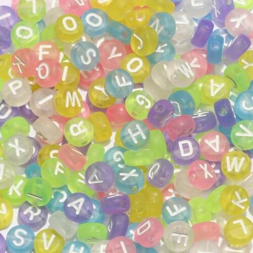 7*4mm Candy Color Mixed Letter Acrylic Beads Round Flat Alphabet Loose Spacer Beads For Jewelry Making Diy Bracelet Necklace