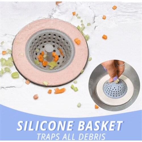 Anti Clog Flexible Sink Strainer 4 Pcs Kitchen Basket Catcher 4.3 Inch Wide Rim Perfect for Most Sink Drains PI669