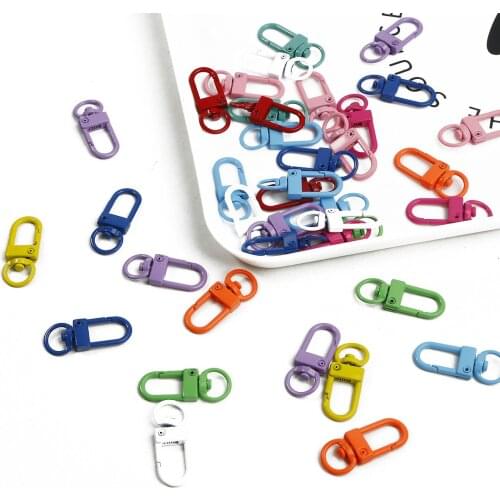 Color Alloy Paint round Key Ring Snap Hook Hooks Spray Paint Keychain DIY Making Ornament Accessories magnetic clasp craft