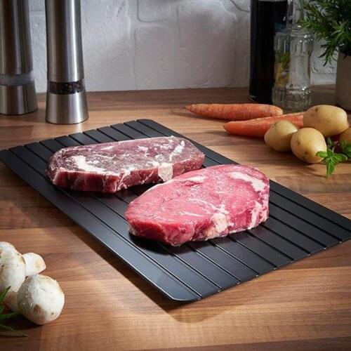 Fast Defrosting Board Meat Trays 1pcs Defrosting Tray Aluminum Kitchen Tool Safety Way Freeze Food Thawing Plate Fast Portable
