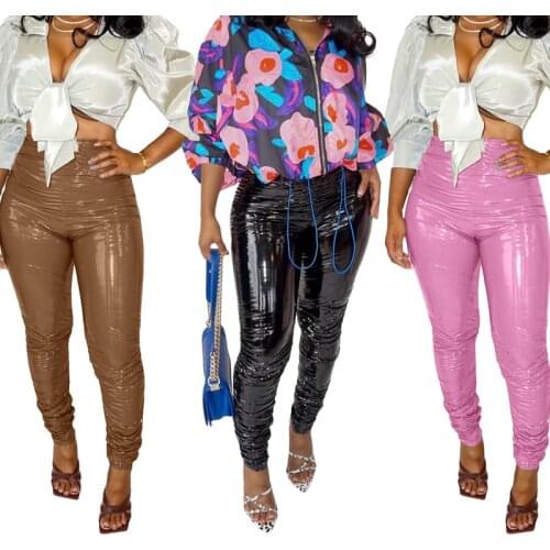 Женские кожаные брюки EACHIN China At AliExpress