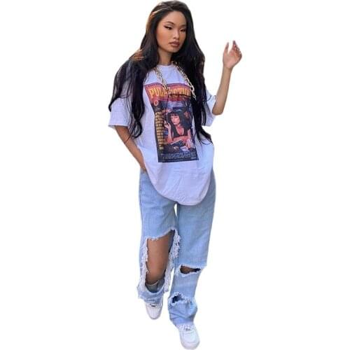 Cool Girl Streetwear T Shirt Women Kawaii Cartoon Harajuku Graphic Tees Funny Anime Academia T-shirt Unisex Female Top Loose