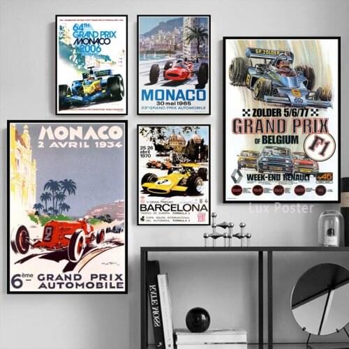 Grand Prix Monaco 64th Motor Super Racing Car Poster Prints Canvas Painting Wall Pictures For Living Room Vintage Art Home Decor