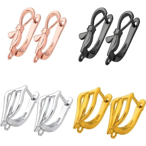JunKang 1pair bowknot earrings ear hooks jewelry making DIY handmade accessories materials wholesale for women gift