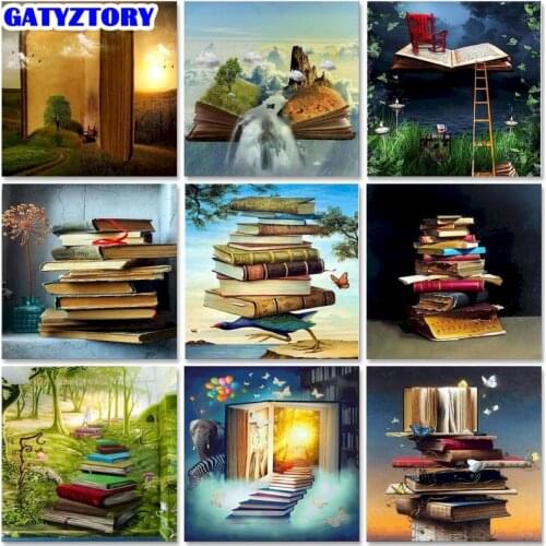 GATYZTORY Frameless Paint By Number Canvas Painting Art Painting By Numbers Scenery Book Acrylic Paint Unique Gift Home Wall Art