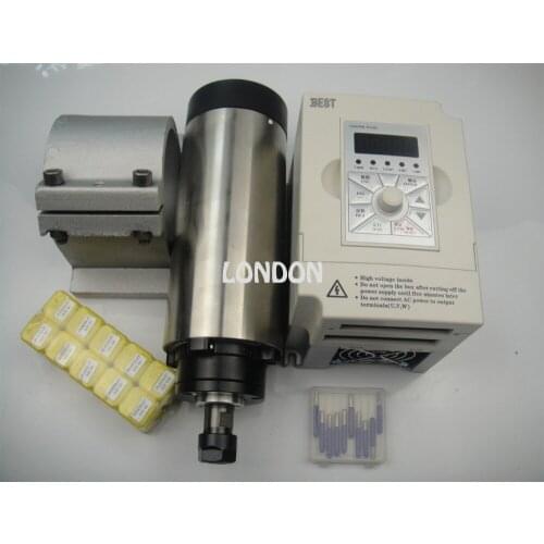 CNC spindle kit ER16 1.5KW air cooling spindle+10 pieces ER16 collets+1.5KW VFD inverter+spindle support+ cnc engraving bits