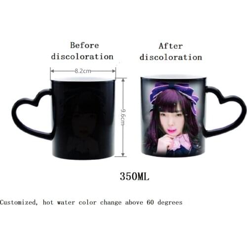 Mug water cup tea cup tea cup DIY custom color changing Cup heating creative birthday gift couple print photo