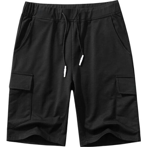 Summer Casual Sports Stretch Jogger Drawstring Knitted Shorts Pockets Sweatpants Gym Basketball Shorts Sportwear Men Clothing