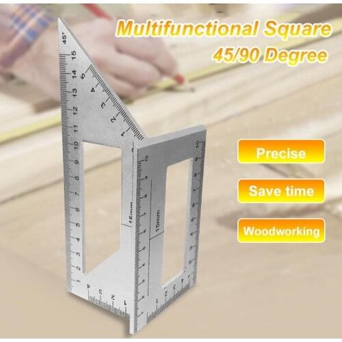 Aluminum Alloy Multifunctional Square Scriber T Ruler 45/90 Degree Gauge Angle Ruler Measuring Woodworking Tool Gauge tape