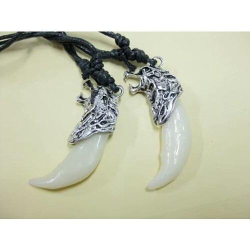 20 pcs Ethnic Style Brave Men Wolf Tooth Necklace Male Jewelry