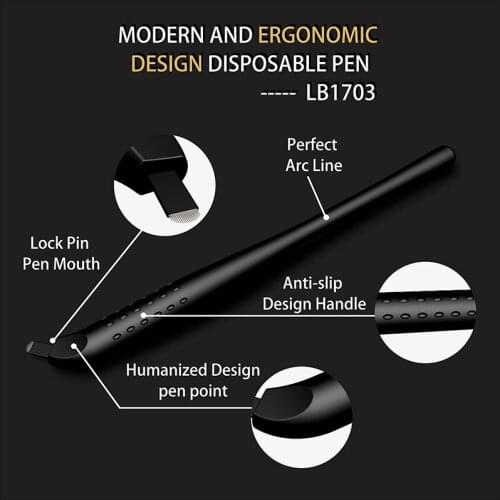 Kit 10 Lamina Tebori Microblading 18 U Shape Disposable Pen 18U needle Blade Manual Microblade Pen
