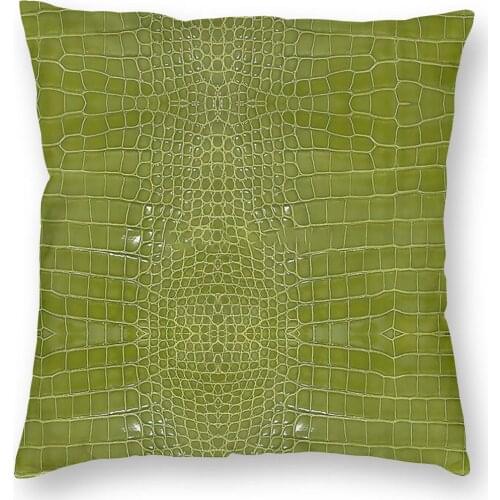Lime Green Alligator Skin Pillowcover Decoration Pattern Texture Cushion Cover Throw Pillow for Home Double-sided Printing