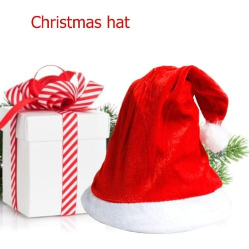 New Year Santa Claus Christmas Hat Plush Thicken Cotton Adult Christmas Hat Merry Christmas Festival Supplies Decoration