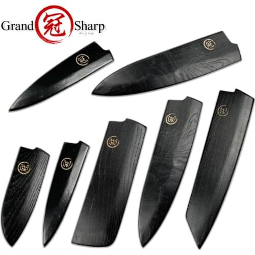 Chefs knife Japanese Gyuto Santoku Petty Nakiri Kiritsuke Protector Blade Wooden Scabbard Kitchen Knives Sheath Saya Guard NEW