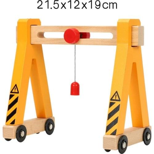 Gantry Crane Wood Magnetic Track Move Crane Tender Collectable Toy Wooden Train Railway Accessories For Brio Kids Gift